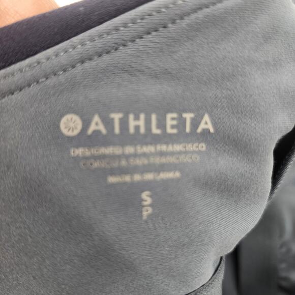 Athleta Transcend Blue Color Block Crop Sports Bra Small Cup A-C Size Small - Picture 2 of 3